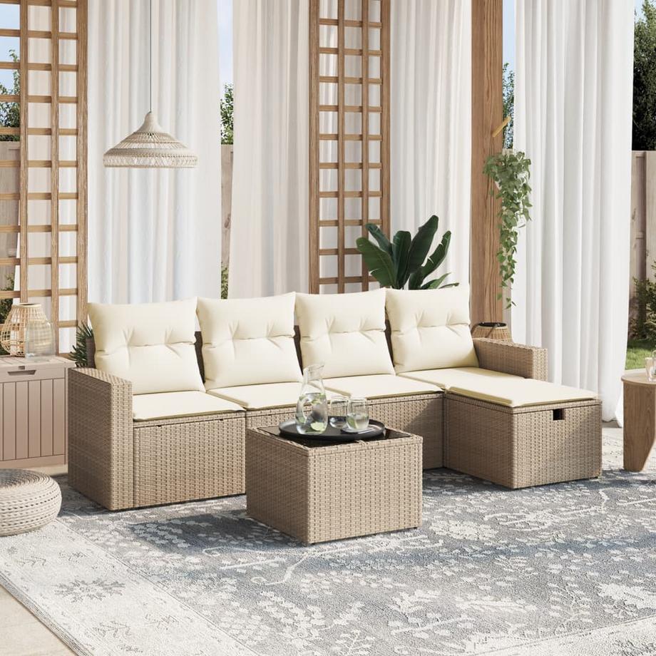 VidaXL Ensemble de canapés de jardin rotin synthétique  