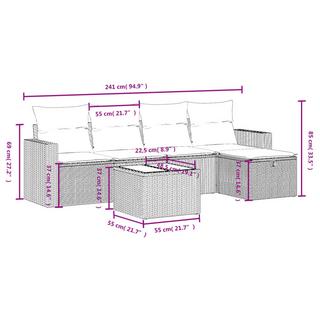 VidaXL Garten sofagarnitur poly-rattan  