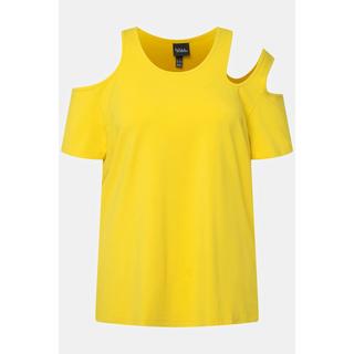 Ulla Popken  T-Shirt, Cut-Outs, Rundhalsausschnitt, Halbarm 