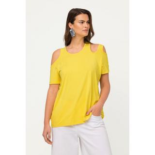 Ulla Popken  T-Shirt, Cut-Outs, Rundhalsausschnitt, Halbarm 