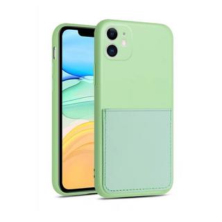 mobileup  Silikon Case mit Kartenfach iPhone 11 - Green 