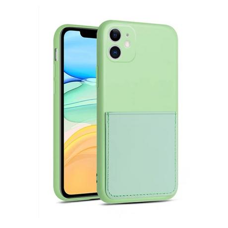 mobileup  Silikon Case mit Kartenfach iPhone 11 - Green 