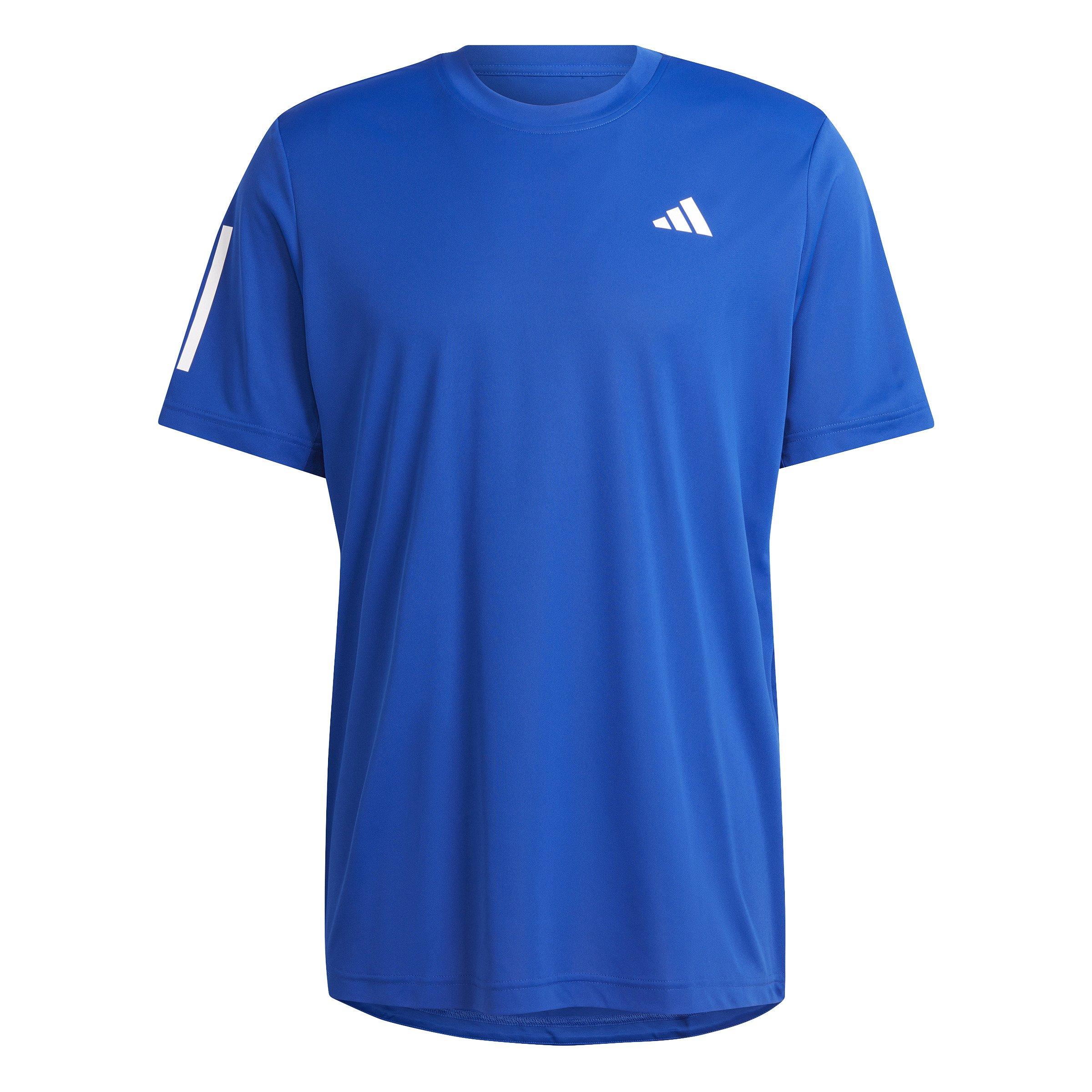 Image of adidas Club 3-streifen Tennis T-shirt Royal Herren L