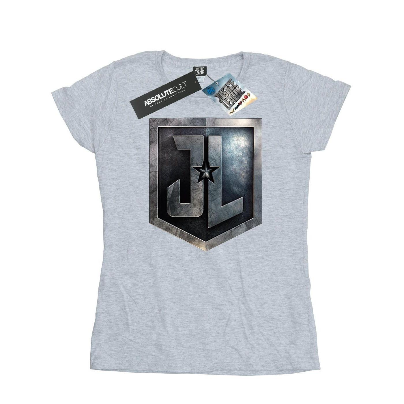 Image of Justice League Movie Shield Tshirt Damen Grau XXL
