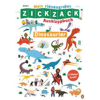 Mein riesengroßes ZICKZACK Ausklappbuch - Dinosaurier Makii; Makii (Illustrationen); Haefs, Gabriele (Übersetzung) Couverture rigide 