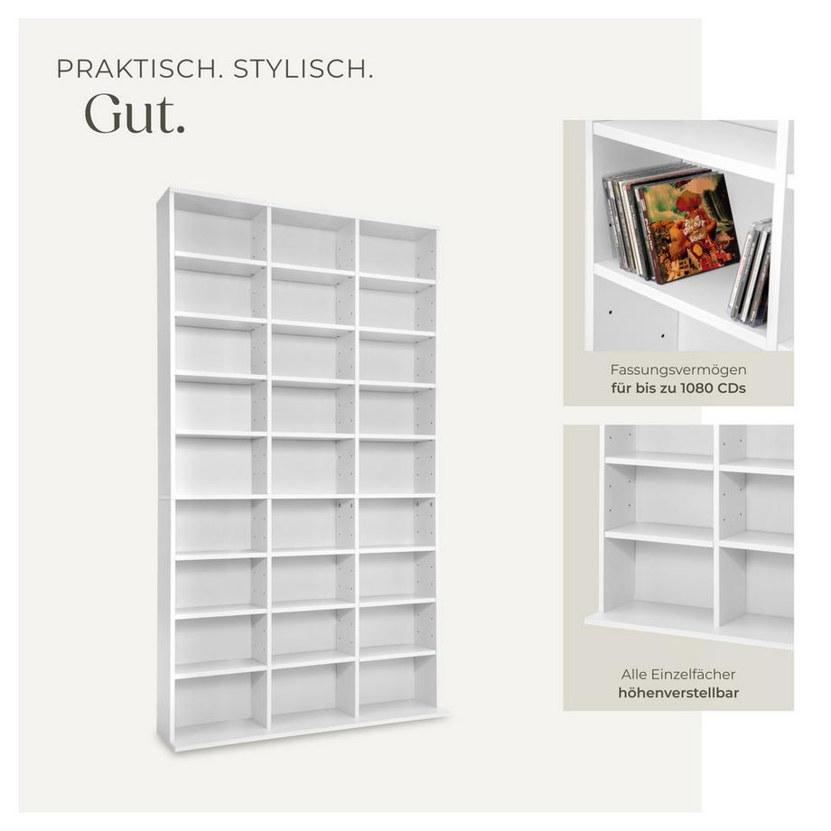 Tectake CD DVD Regal Christel in Holzoptik 27 Fächer  