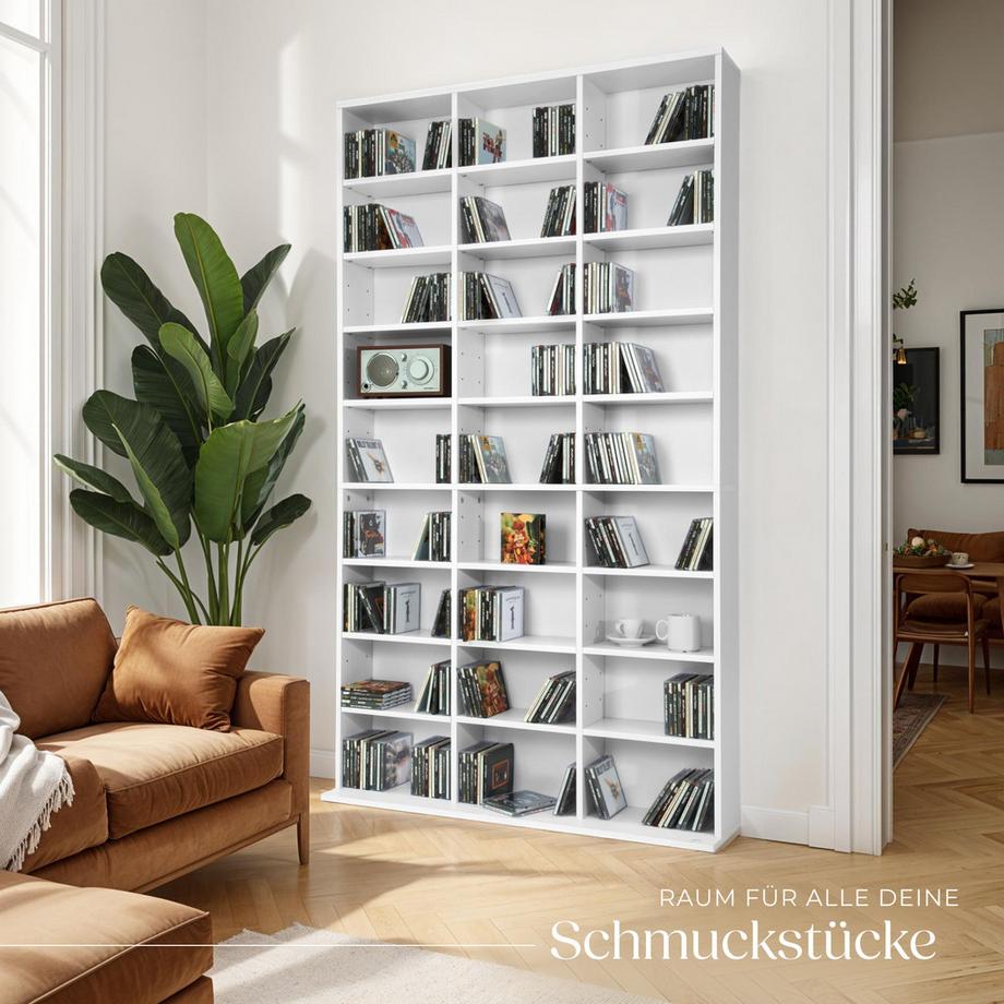 Tectake CD DVD Regal Christel in Holzoptik 27 Fächer  