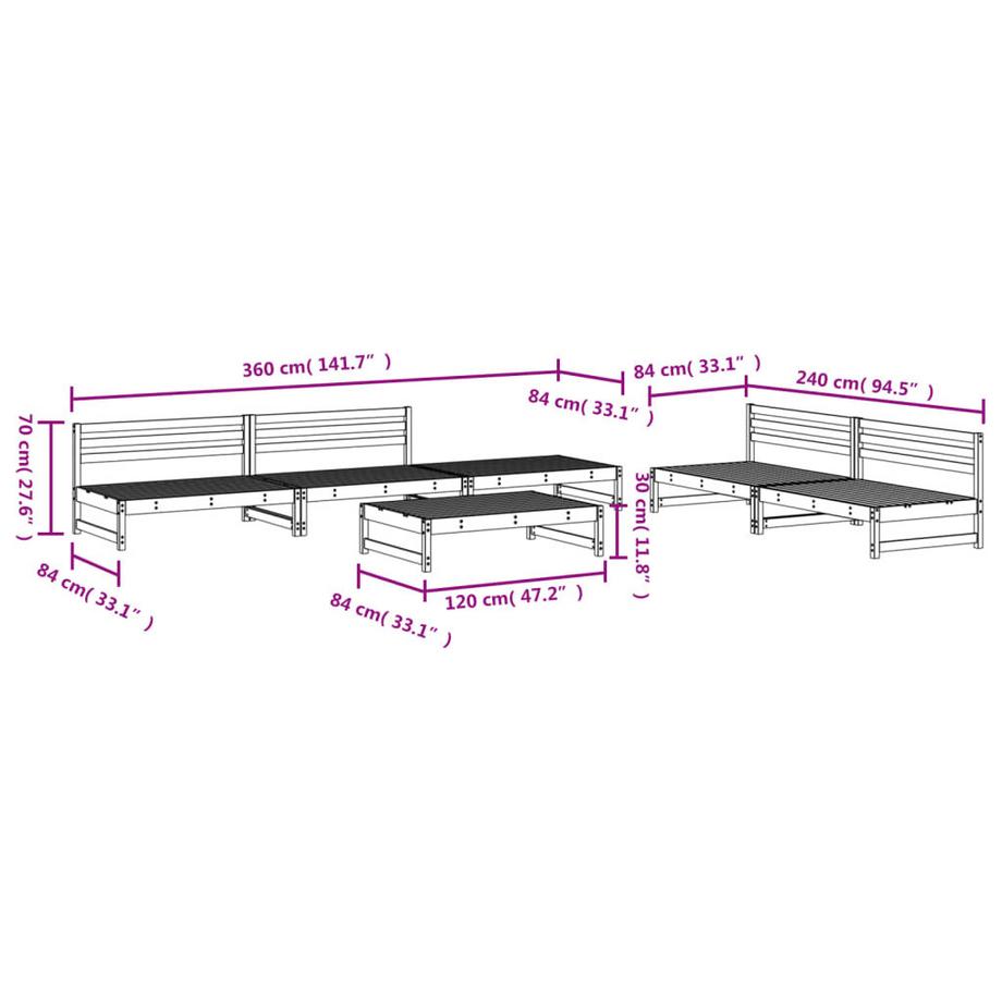 VidaXL set salotto da giardino Legno di pino impregnato  