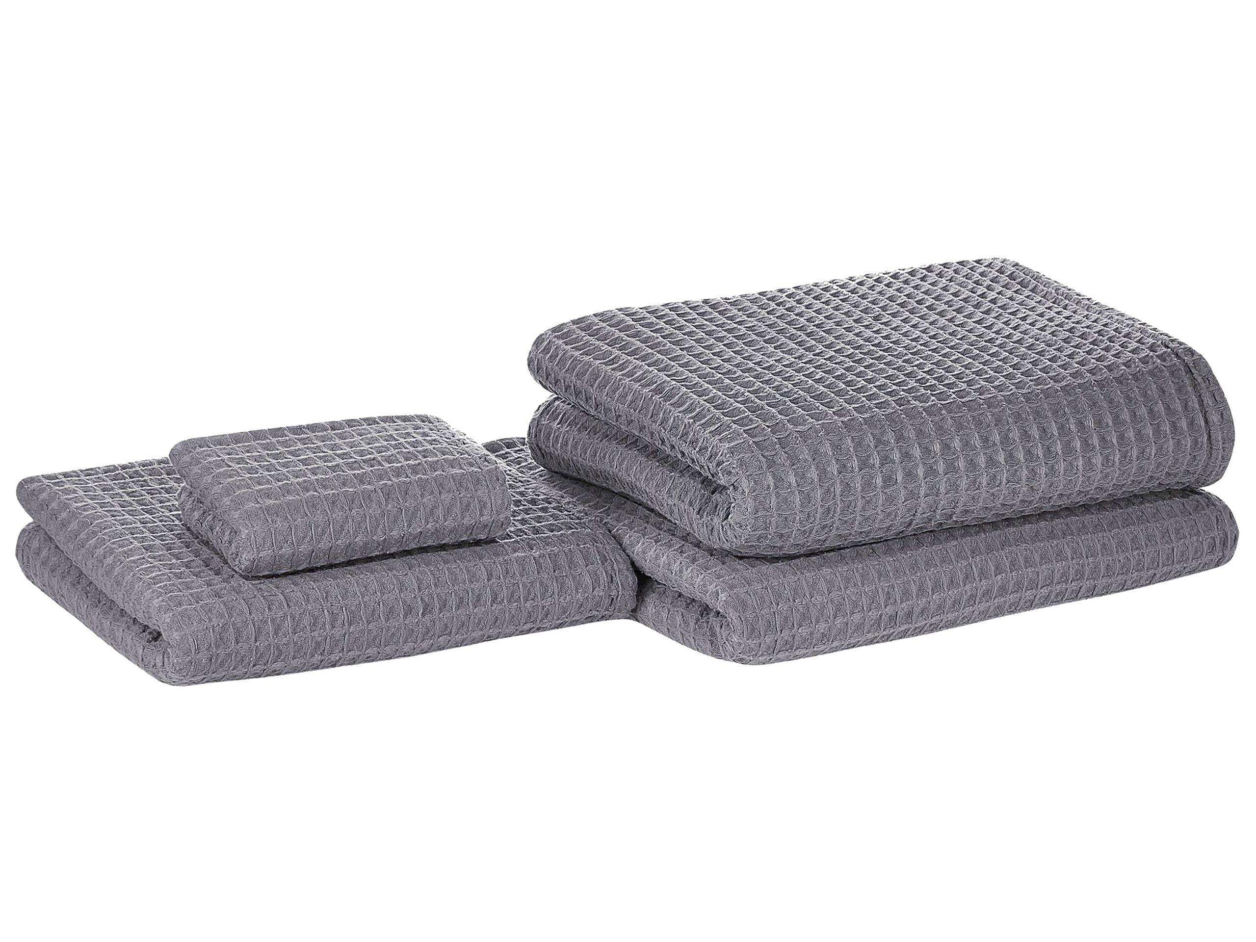 Beliani Set di 4 asciugamani en Cotone AREORA  