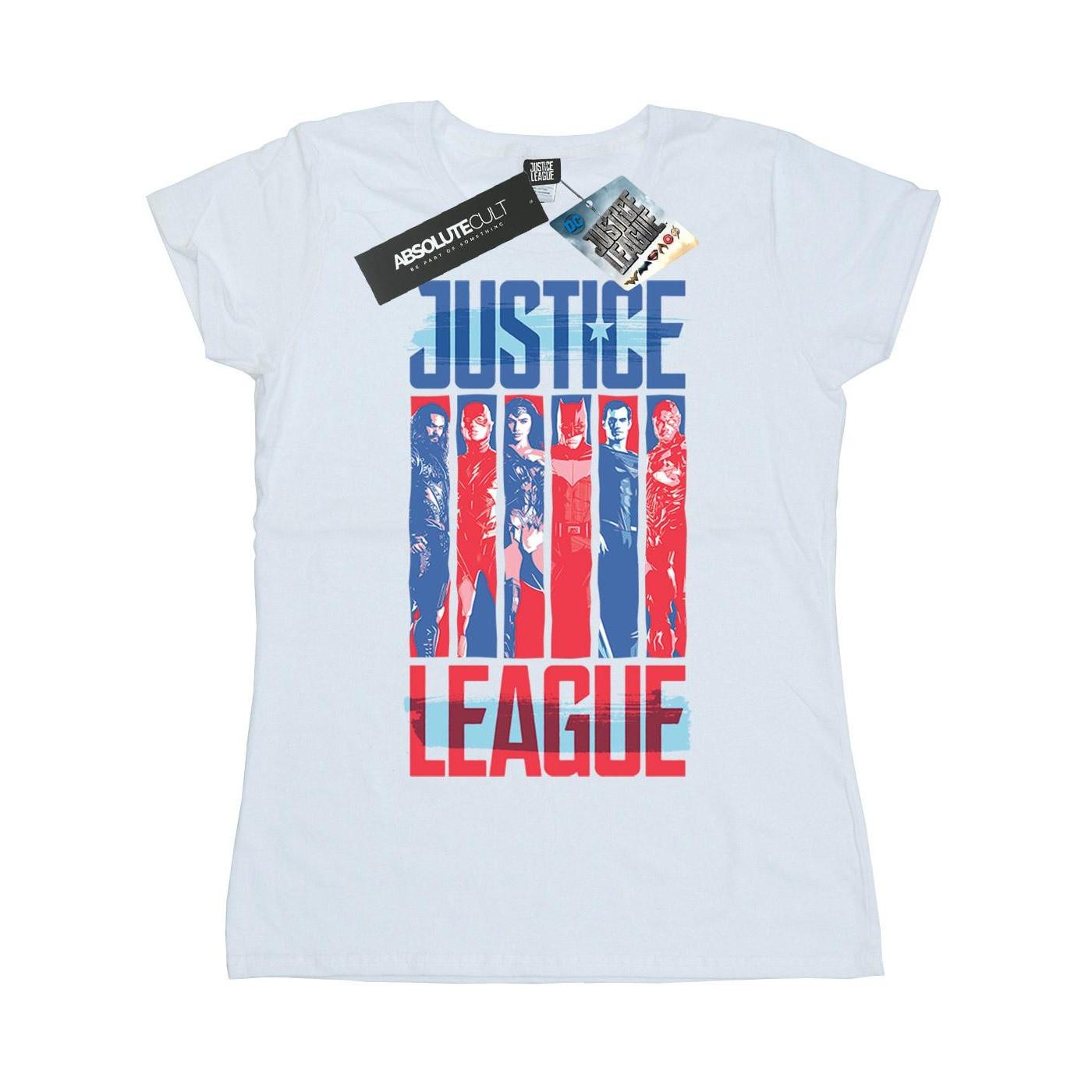 Image of Justice League Movie Team Flag Tshirt Damen Weiss XL