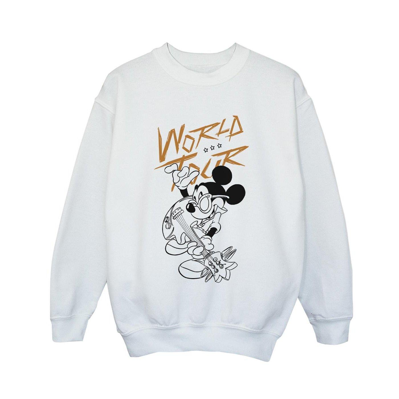 Image of Mickey Mouse World Tour Line Sweatshirt Unisex Weiss 128