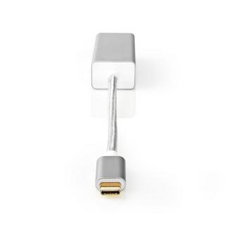 Nedis  Carte réseau USB | USB 3.2 Gen 1 | 1 Gbps | USB-C™ mâle | RJ45 femelle | 0,20 m | Rond | Plaqué or | Cuivre teinté | Argent | Boîte avec fenêtre couverte 