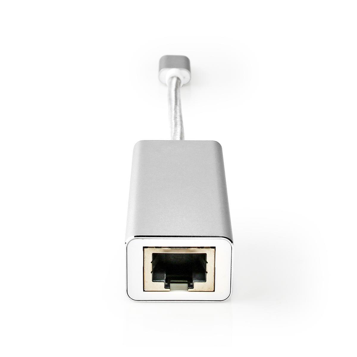 Nedis  Carte réseau USB | USB 3.2 Gen 1 | 1 Gbps | USB-C™ mâle | RJ45 femelle | 0,20 m | Rond | Plaqué or | Cuivre teinté | Argent | Boîte avec fenêtre couverte 