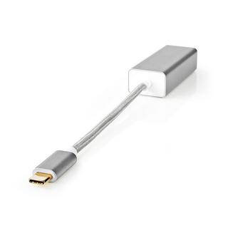 Nedis  Carte réseau USB | USB 3.2 Gen 1 | 1 Gbps | USB-C™ mâle | RJ45 femelle | 0,20 m | Rond | Plaqué or | Cuivre teinté | Argent | Boîte avec fenêtre couverte 