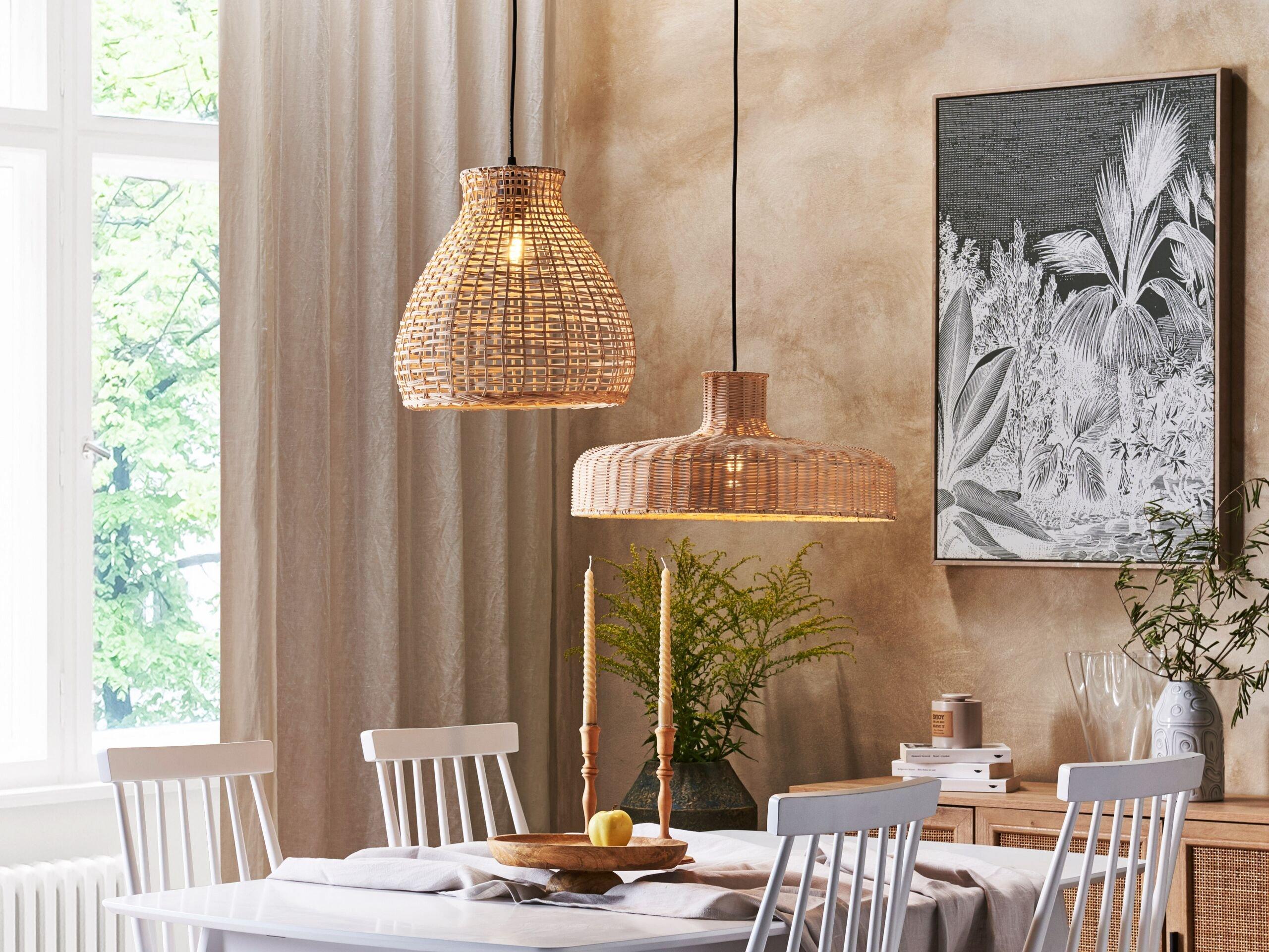 Beliani Lampe suspension en Rotin Boho TAMARIN  