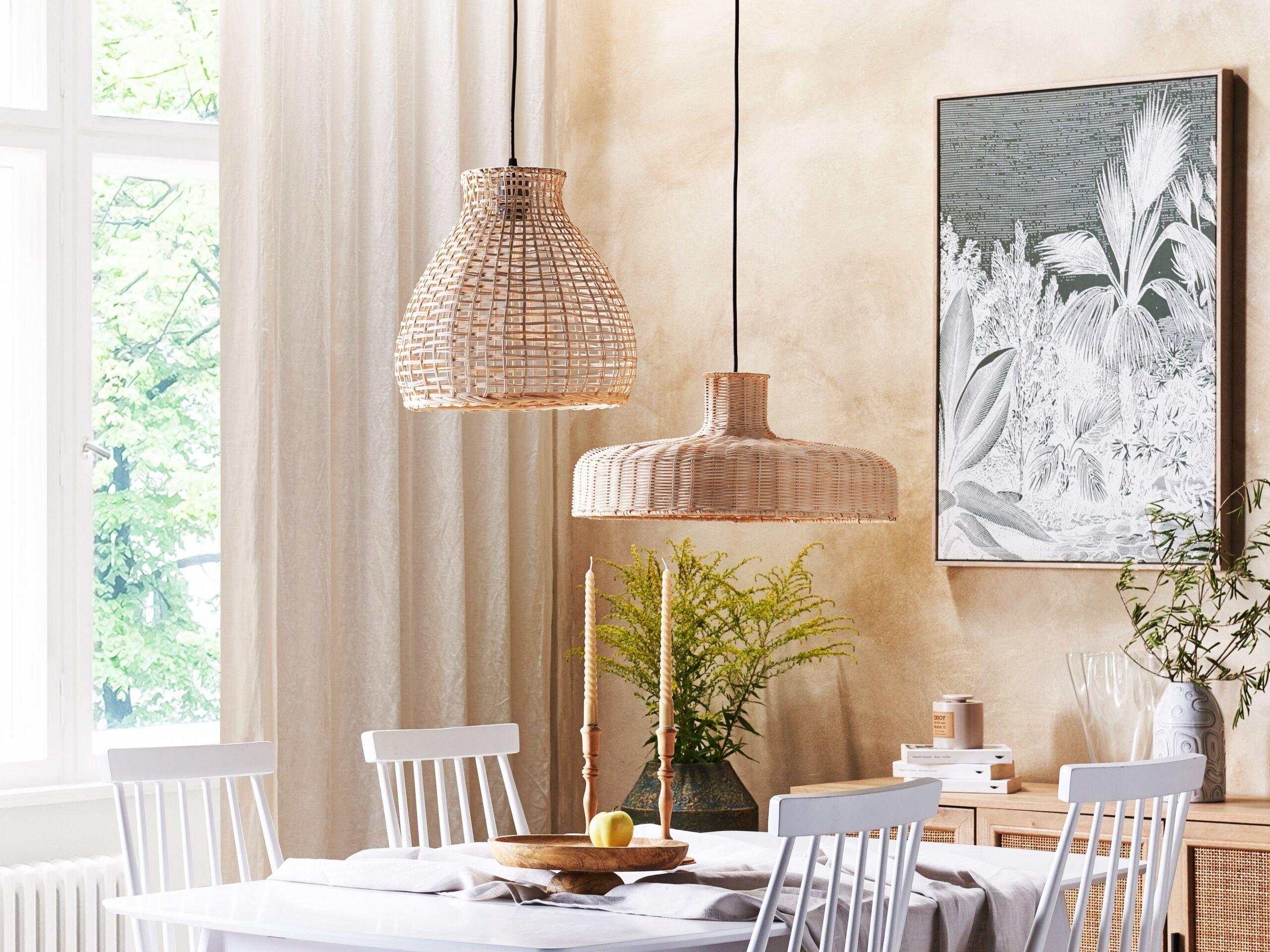 Beliani Lampe suspension en Rotin Boho TAMARIN  