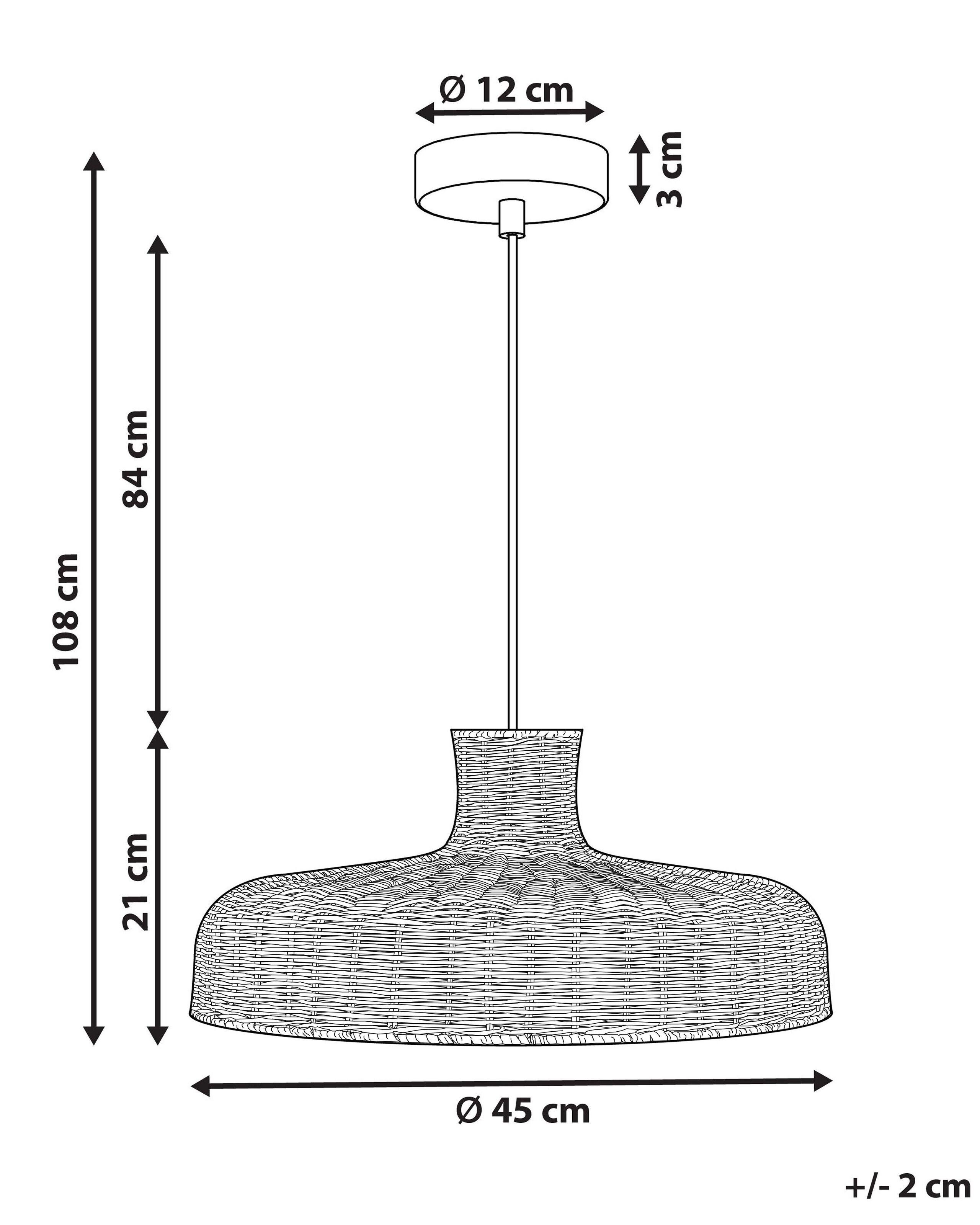 Beliani Lampadario en Rattan Boho TAMARIN  