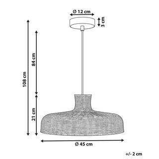 Beliani Lampadario en Rattan Boho TAMARIN  