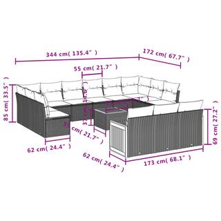 VidaXL Garten sofagarnitur poly-rattan  