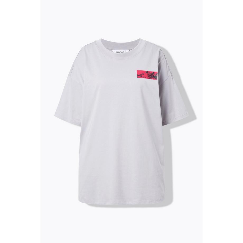 Studio Untold T-shirt oversize stampa palme mezze maniche  