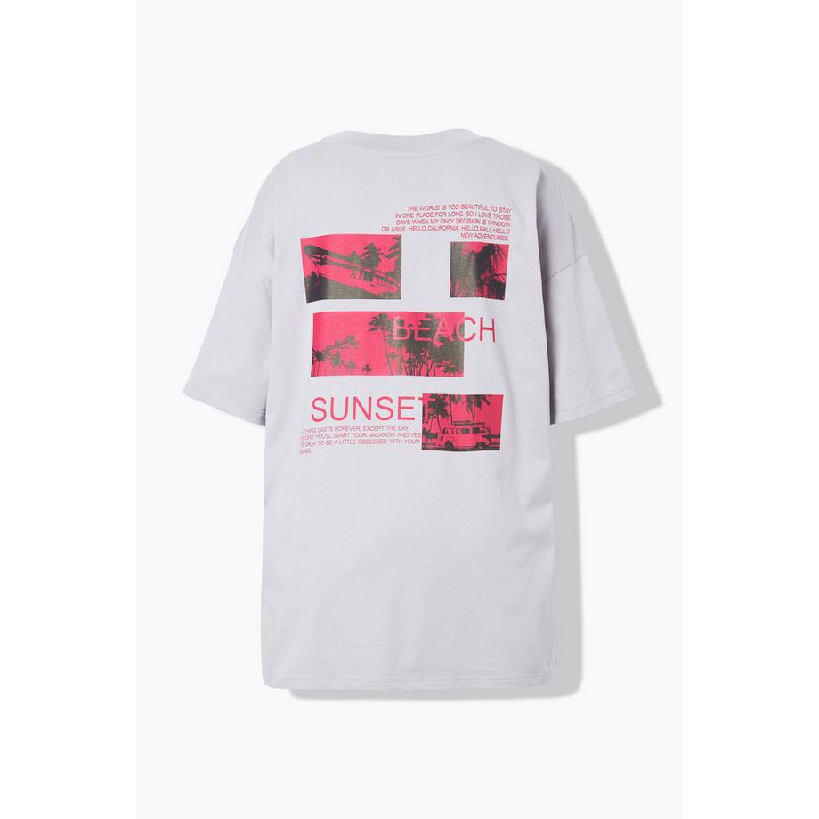 Studio Untold T-shirt oversize stampa palme mezze maniche  