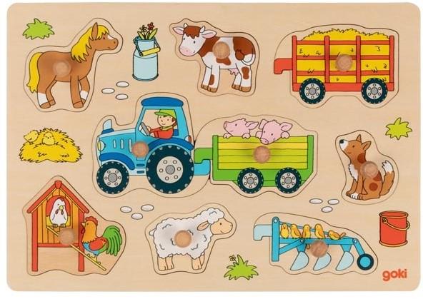 goki  Goki Puzzle tracteur avec remorques 