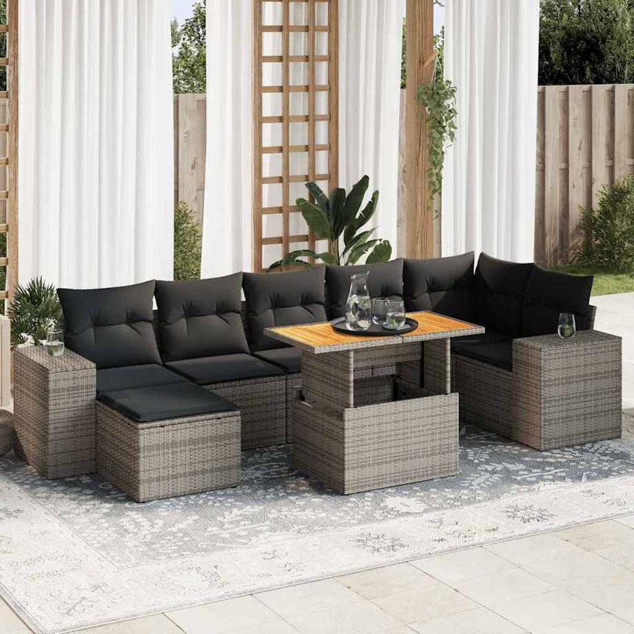 VidaXL Ensemble de canapés de jardin rotin synthétique  