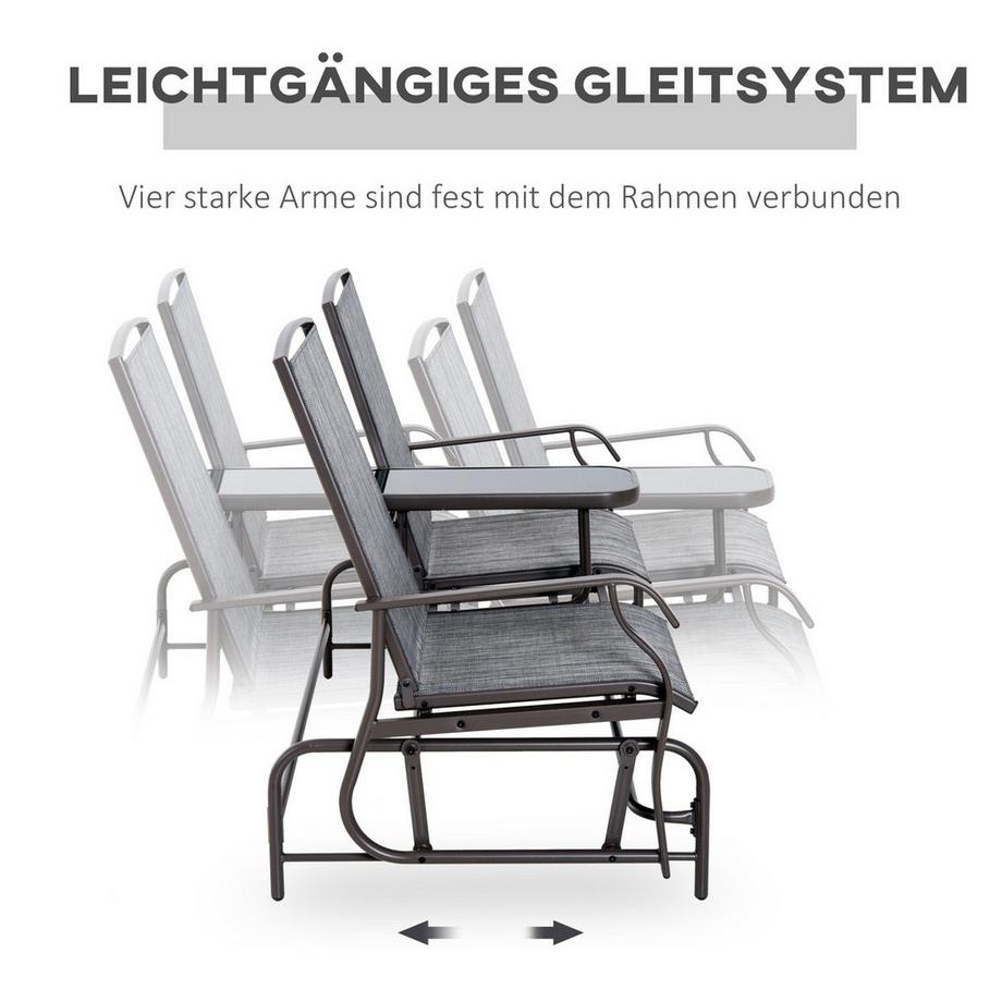 Northio Gartenbank Schaukelstuhl Sitzbank Schaukelbank Gartenstuhl Mit Tisch Schaukel Bank 2-Sitzer  