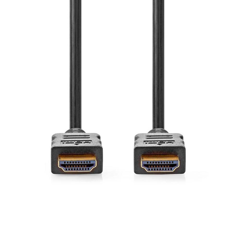 Nedis  Câble HDMI™ haute vitesse avec Ethernet | Connecteur HDMI™ | Connecteur HDMI™ | 4K@30Hz | ARC | 10,2 Gbps | 5,00 m | Rond | PVC | Noir | Boîte 