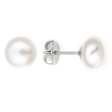 Perlohrstecker 10mm silberfarben poliert