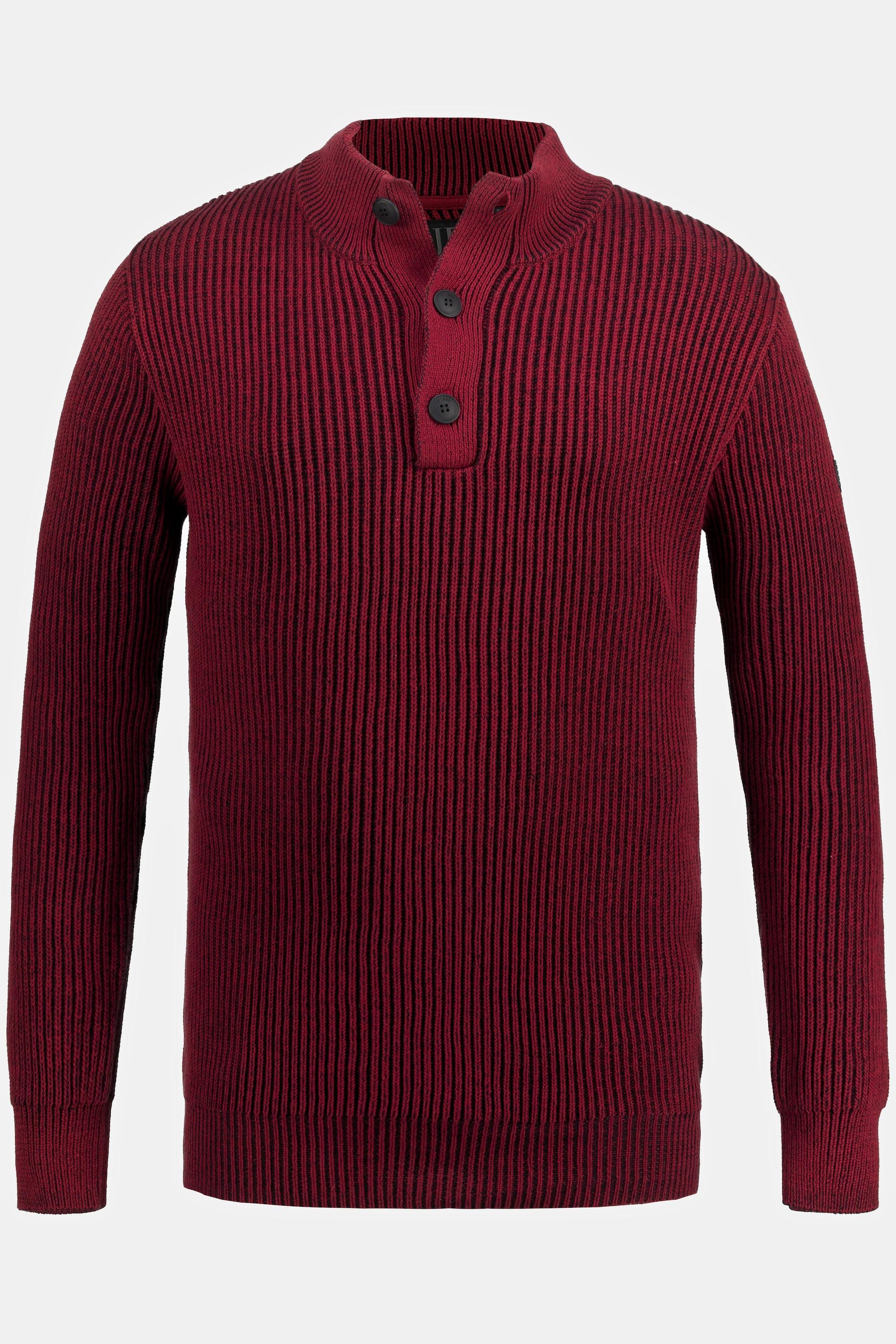 JP1880  Pullover polo dal look vintage con collo alto e abbottonatura 