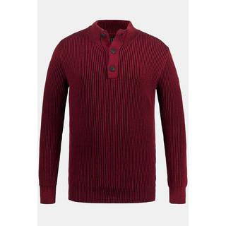 JP1880  Pullover polo dal look vintage con collo alto e abbottonatura 