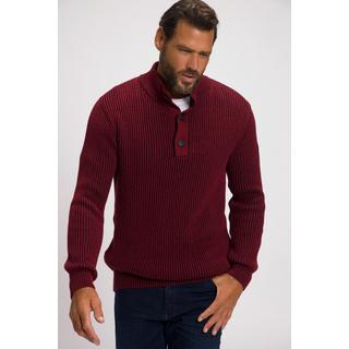 JP1880  Pullover polo dal look vintage con collo alto e abbottonatura 