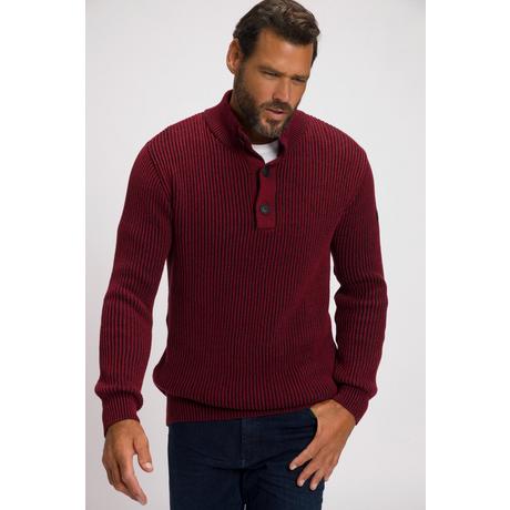 JP1880  Pullover polo dal look vintage con collo alto e abbottonatura 