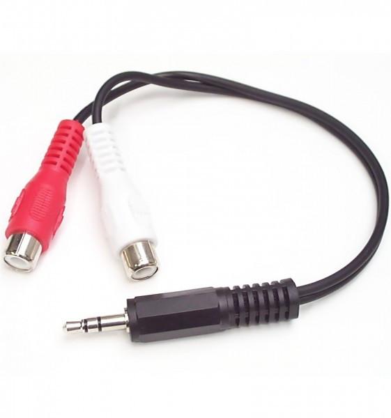 Image of StarTech.com 15cm Audiokabel 3,5mm Klinke auf 2x RCA/Cinch (Stecker/Buchse)