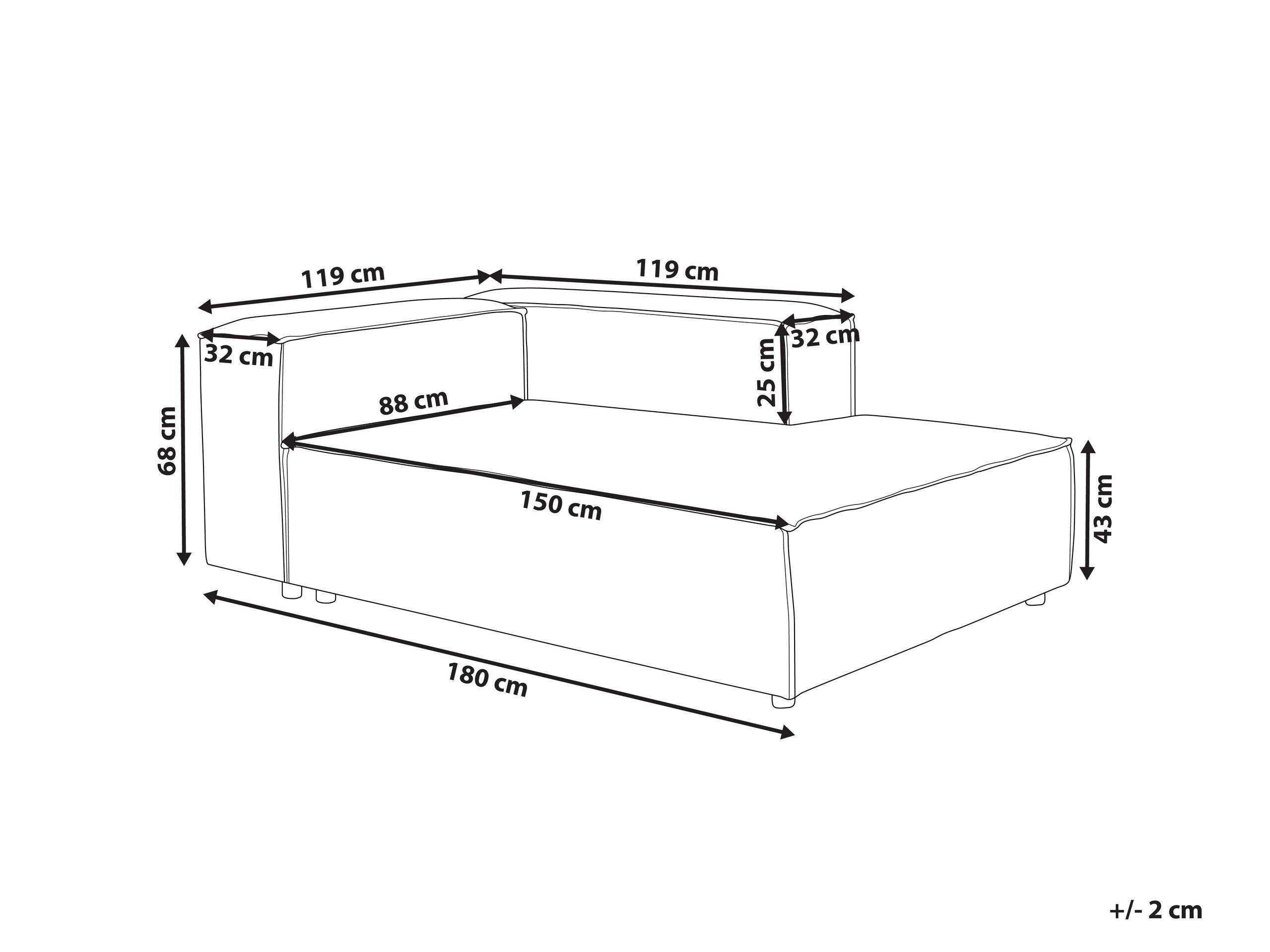 Beliani Chaiselongue aus Leinen Modern APRICA  