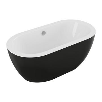 Vasca da bagno freestanding 178L 149 x 75 x 58 cm Nero brillante Acrilico  - ADRINA