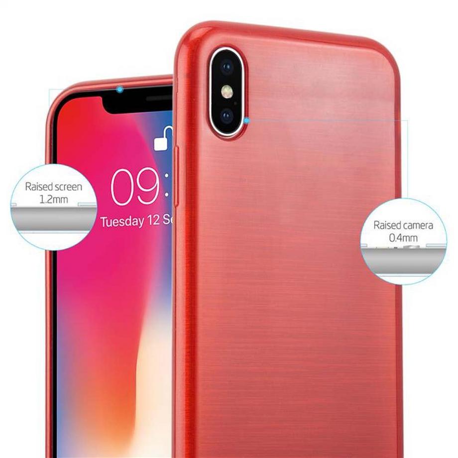 Cadorabo  Housse compatible avec Apple iPhone X / XS - Coque de protection en silicone TPU flexible au design brossé 