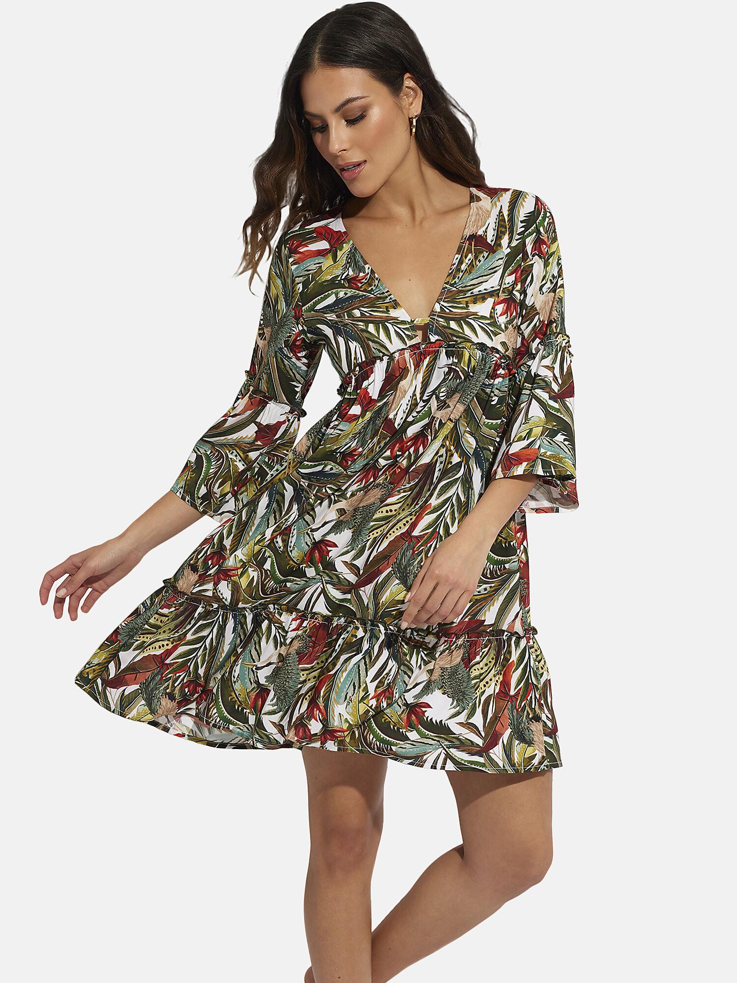 Image of Strandkleid Dreiviertel-ärmel Galapagos Unisex Weiss S