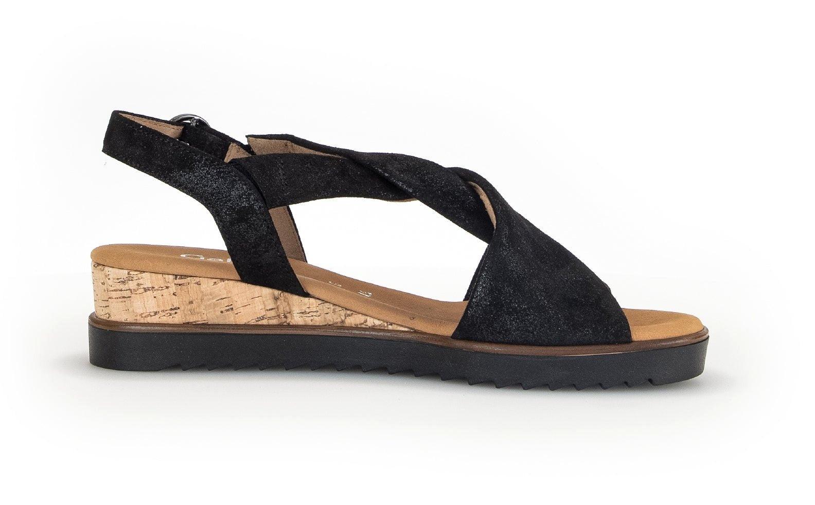 Image of Leder Sandale Damen Schwarz 41