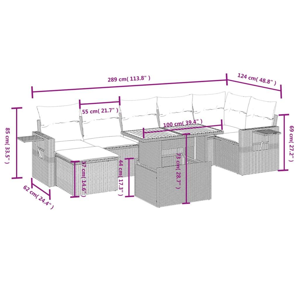 VidaXL Ensemble de canapés de jardin rotin synthétique  