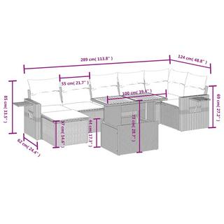 VidaXL Ensemble de canapés de jardin rotin synthétique  