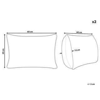 Beliani Dekokissen 2er Set aus Polyester Landhausstil TALYA  