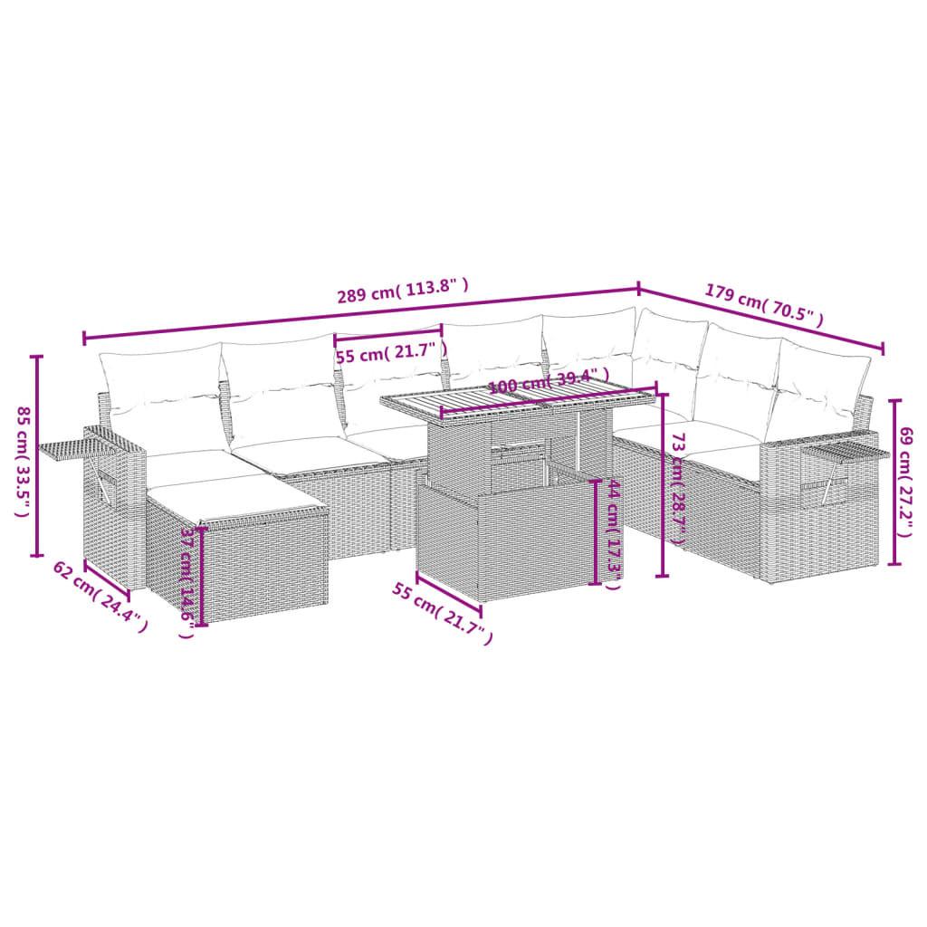 VidaXL Ensemble de canapés de jardin rotin synthétique  