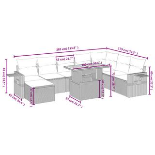 VidaXL Ensemble de canapés de jardin rotin synthétique  