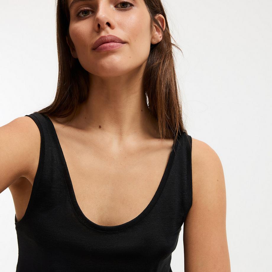 La Redoute Collections Lockeres Leinen Rundhals Tanktop  