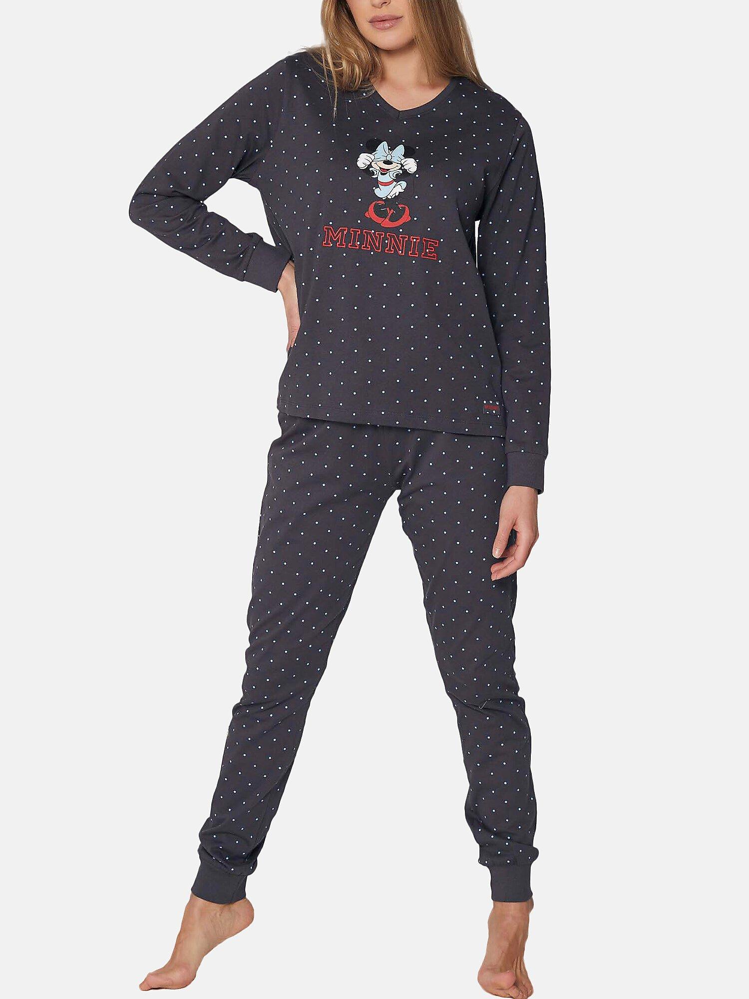 Admas  Pyjama Hausanzug Oberteil und Hose Minnie Shy Disney 