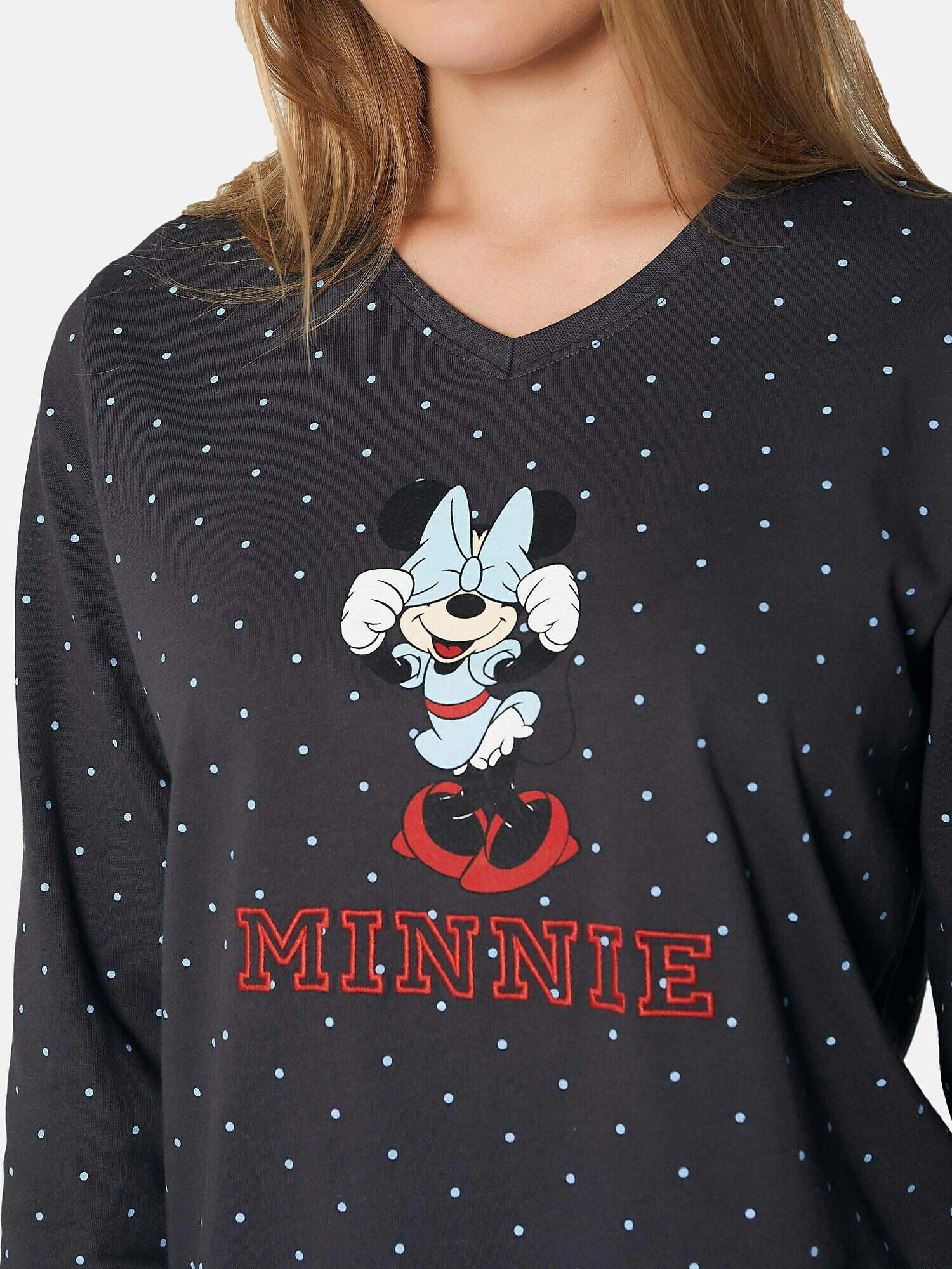 Admas  Pyjama Hausanzug Oberteil und Hose Minnie Shy Disney 