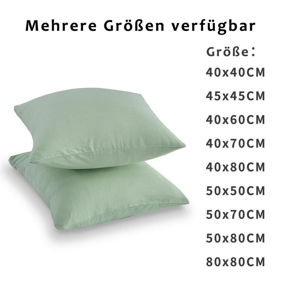 Alopini  Kissenbezug 2er Set - Kissenbezüge aus gewaschener Baumwolle mit einer Optik und einem atmungsaktiven Kissenbezug 