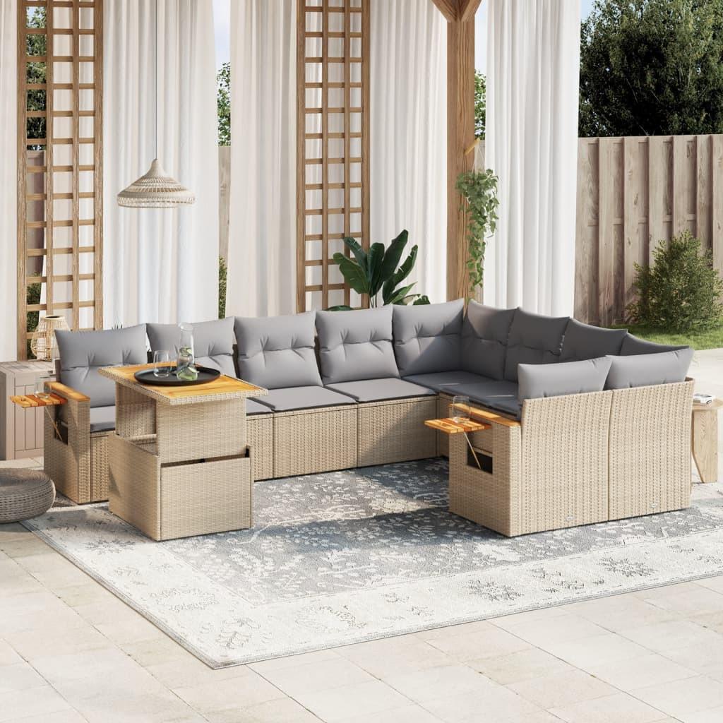 VidaXL Ensemble de canapés de jardin rotin synthétique  